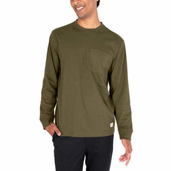 NWoT Wrangler Men 2Pack Long Sleeve Layering Work Tee Black/Green Sz M $50 JK181 - Picture 2 of 4